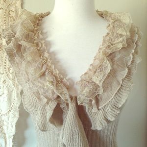 Fabulous sioni ruffle cover up dress with lace-M